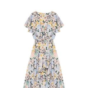 Maje Rivale Ruffled Floral Maxi - Size 38
